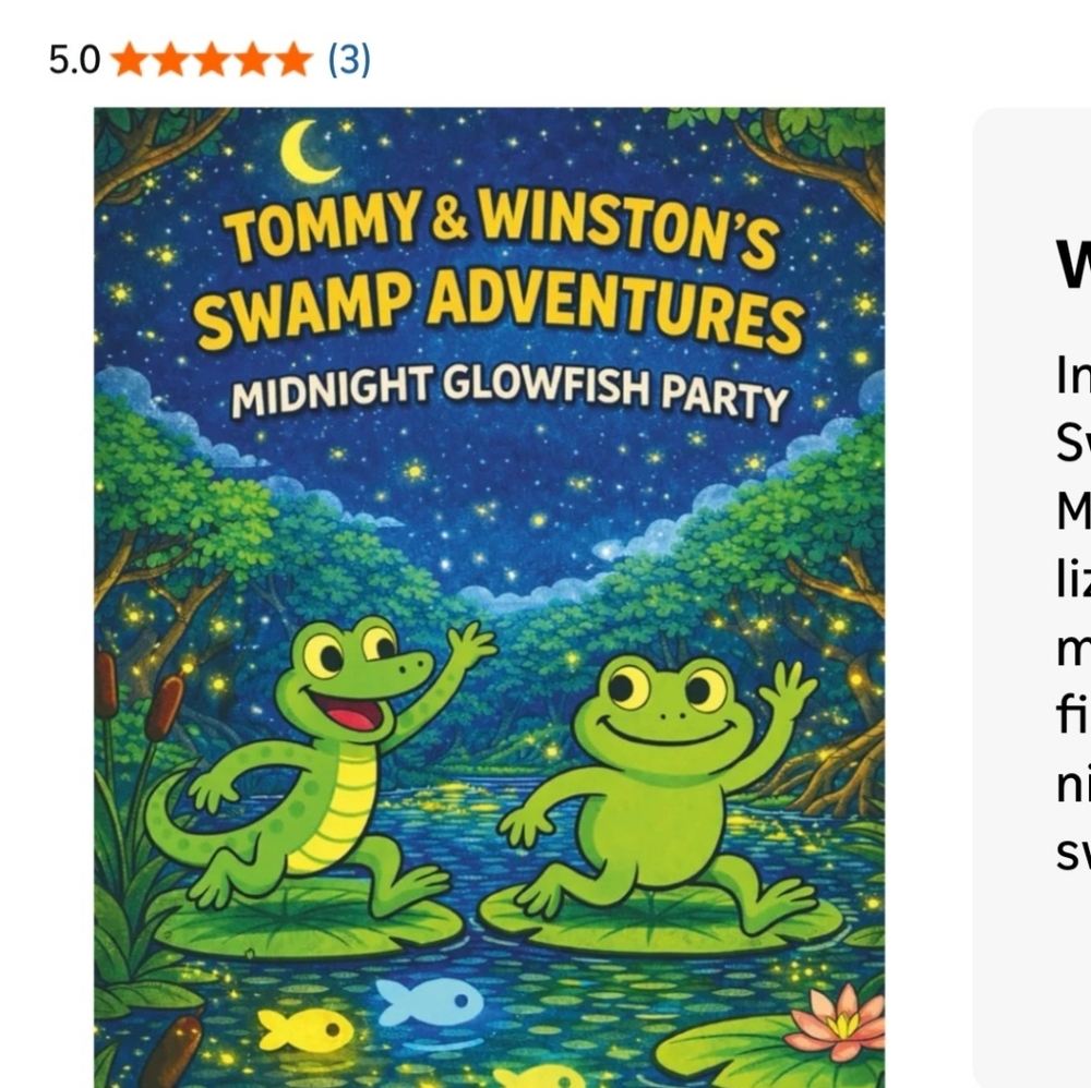 I am the author of this book Tommy & Winston's Swamp Adventures